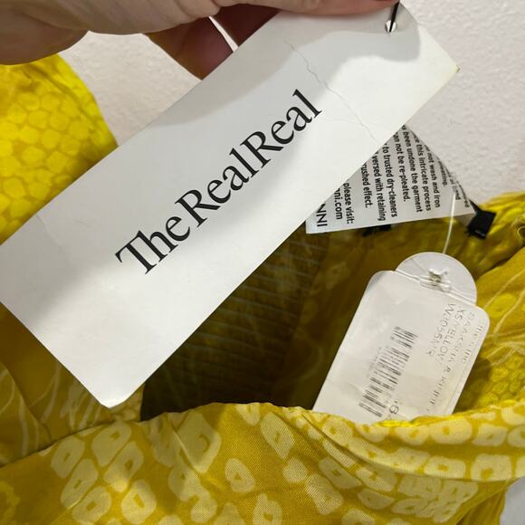 Saaksha & Kinni Bandhani Strapless Yellow Gown NWT Formal Maxi Dress XS - Picture 10 of 12